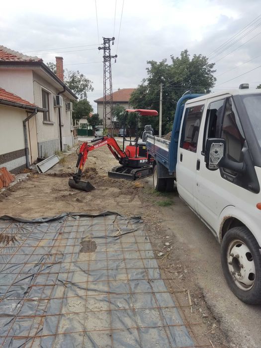 Услуги с мини багер и самосвал