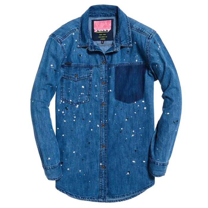 Superdry, camasa de blugi / denim, marime S, model deosebit