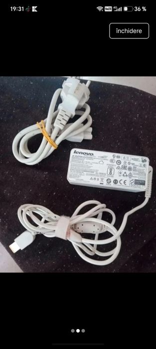 Incarcator Laptop Lenovo 20V - adlx45dlc3a - mufa usb galbena Original