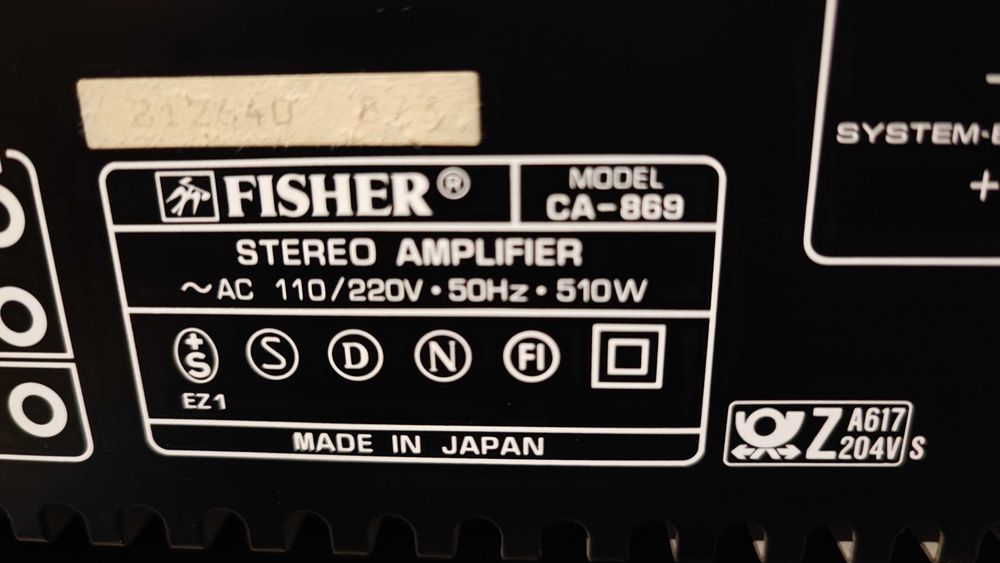 Amplificator stereo Fisher CA-869 bijuterie rară cu sunet cristal