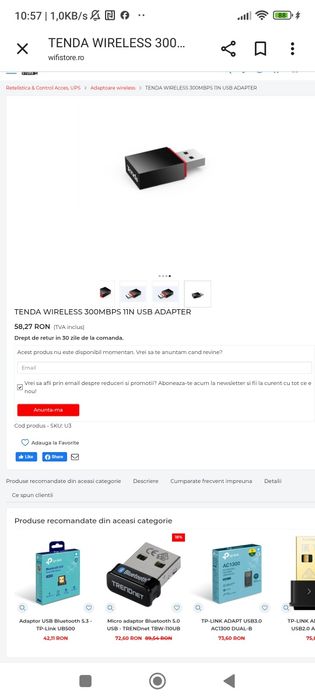 Tenda Wireless cu folie pe el