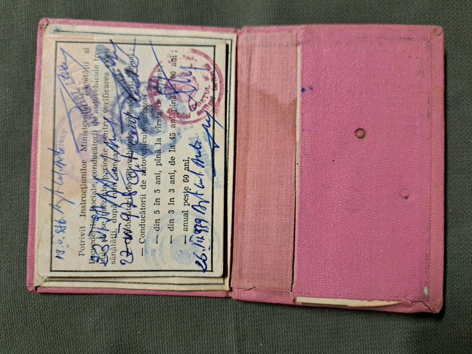 Permis vechi  de conducere RSR