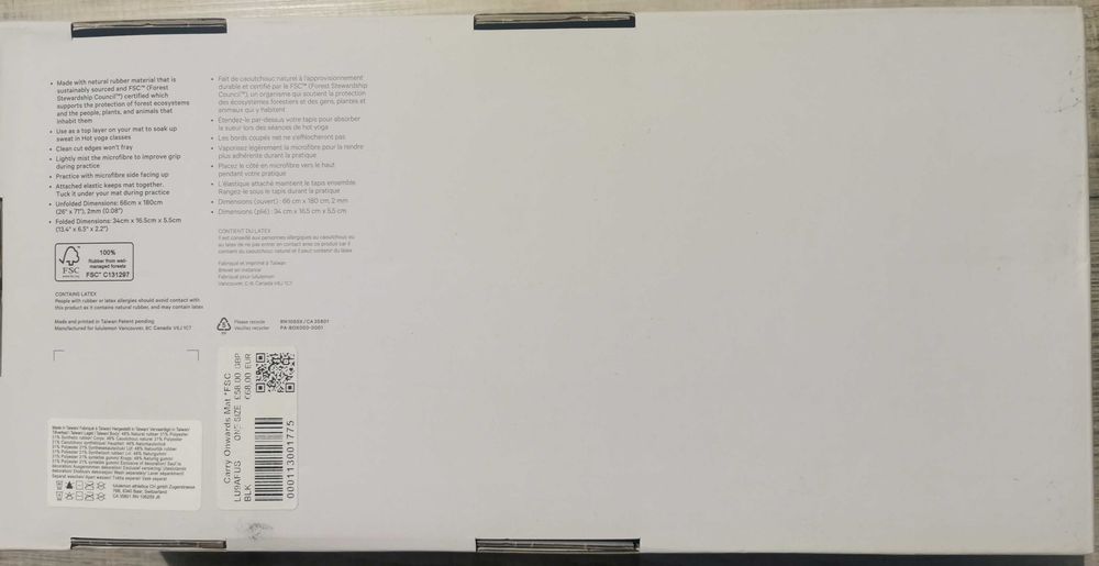 Satea Yoga Lululemon Carry Onwards Mat Black noua