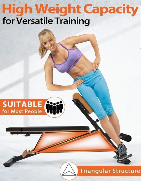 Лежак для пресса + гиперэкстензия Скамя для гантели и спины 3в1