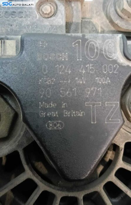 Alternator 100A 14V BOSCH Opel Astra G 1.6 Benzina 1998 - 2007 Cod 90561971 0124415002 [M9195]