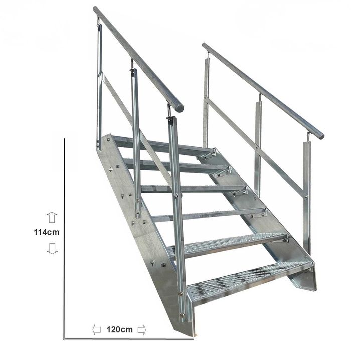 Метално стълбище 6 стъпала | Външни стълби | Поцинковано
