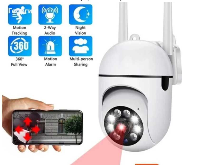 +карта 64GB R-5 Icsee IP Куполна въртяща безжична камера