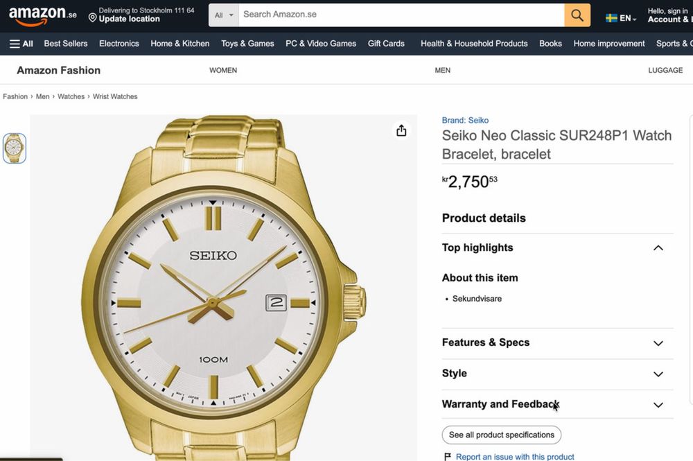 Мъжки часовник Seiko