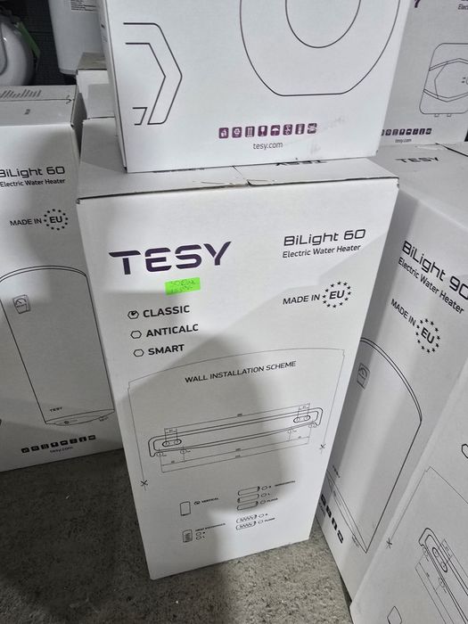 Нов вертикален стъклокерамичен бойлер Tesy BiLight Slim 60 литра