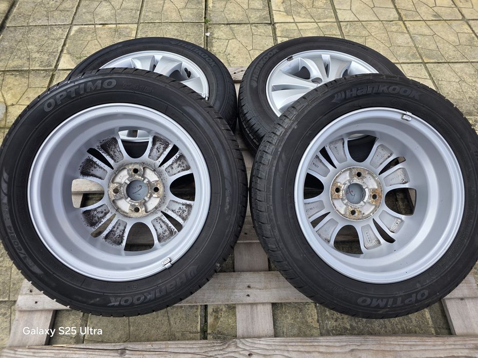 Лети джанти 14ки 4х100 Hyundai + летни гуми 175/60/14 Hankook