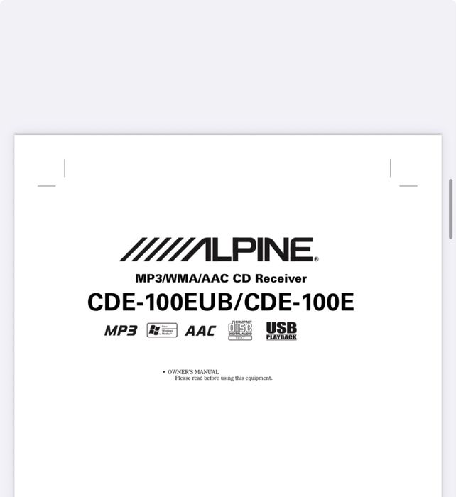 Player Alpine CDE-100EUB