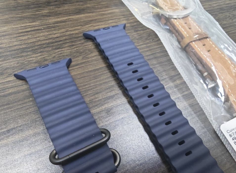 2 броя Каишка за Apple watch 49/45/44/42mm blue / leather кожена