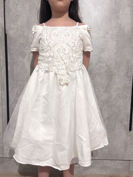 Платье белое девочке и туфли