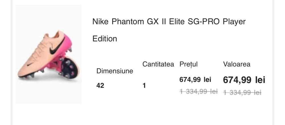 Vând ghete de fotbal PRO  mărimea 42 nike