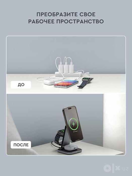 Зарядная станция Satechi Qi2 2 в 1 и 3 в 1