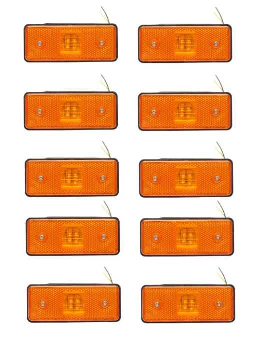10 x Lampă laterală cu 4 LED-uri SMD pentru camion 12V-24V GALBENA