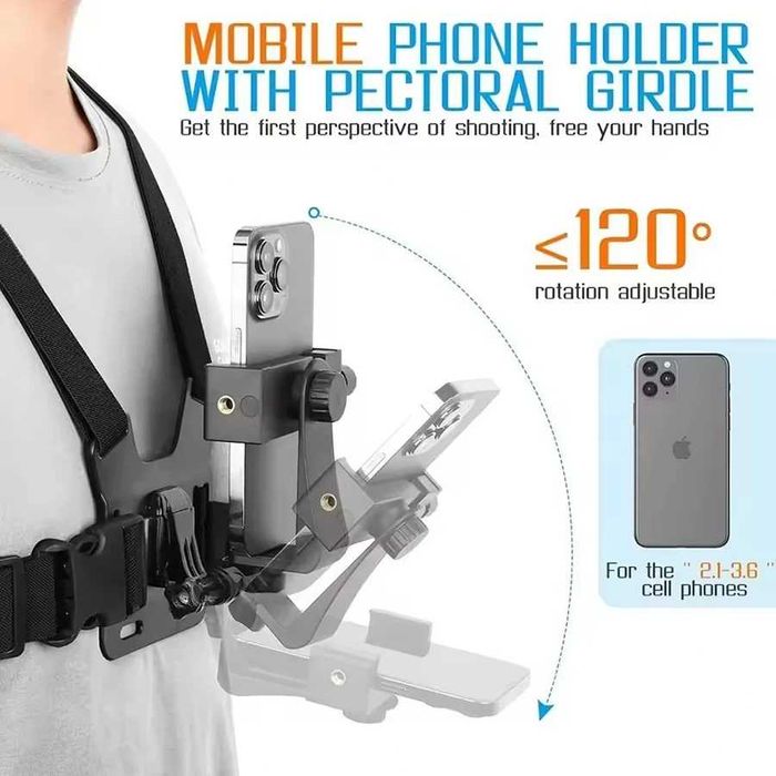 Prindere piept telefon / ham de prindere cu suport telefon 360