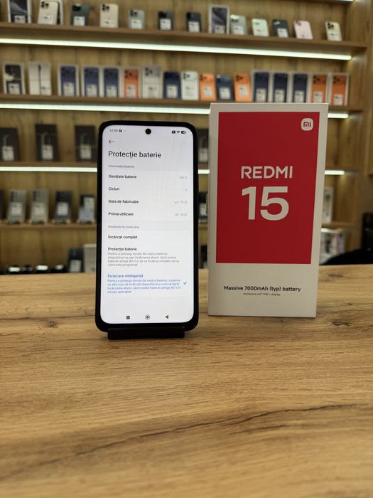 ‼️ Xiaomi Redmi 15 Black 256Gb / 8 Gb ram - Sanatate bat. 100% - Garantie 12 luni