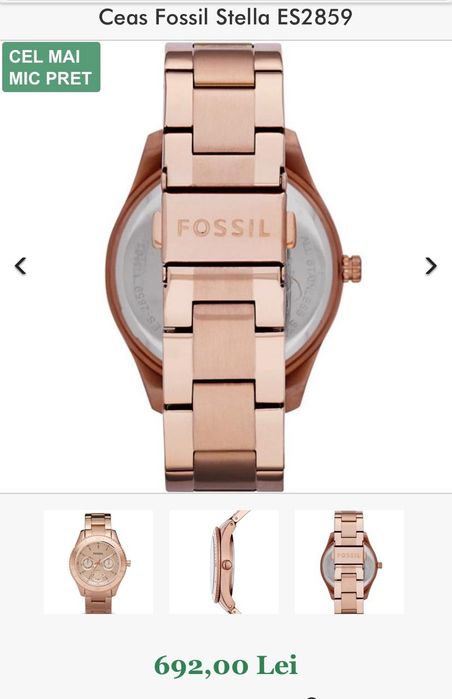 Ceas Fossil Stella ES2859 auriu rose