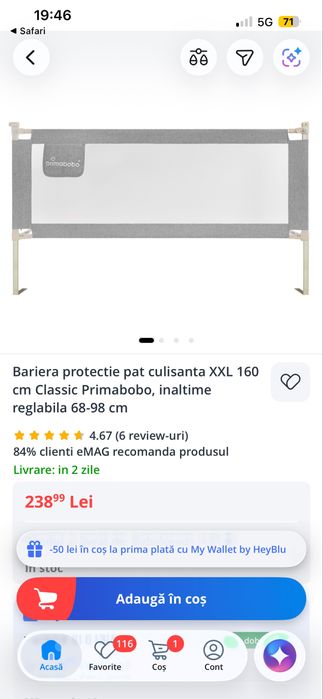 Protectie laterala pat Primabobo