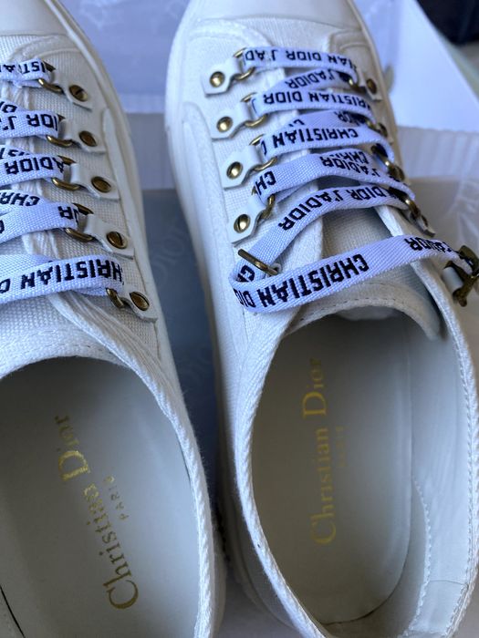 Walk'n'Dior Sneaker, White Cotton Canvas/ Диор Обувки, Бели