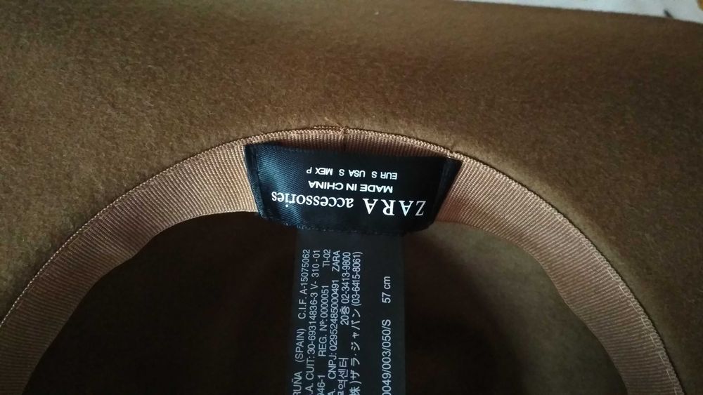 Шляпа Зара 100% шерсть