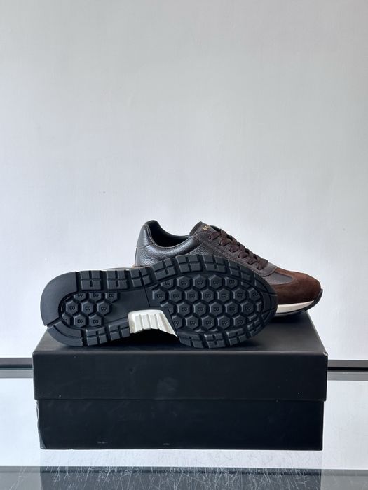 Balmain Monogram Runner Sneaker "Dark Brown Leather"