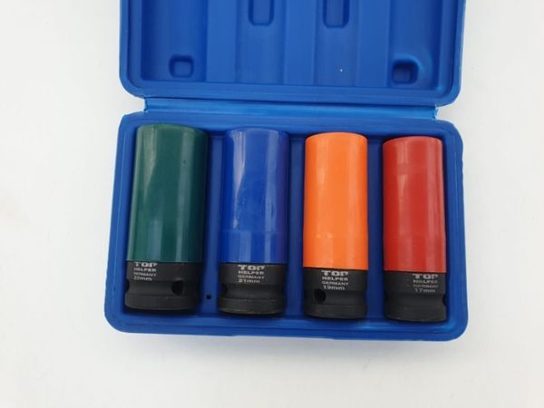 Set chei tubulare de impact 4 piese cu protectie pentru jante aliaj