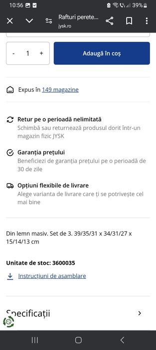 Rafturi perete tip fagure