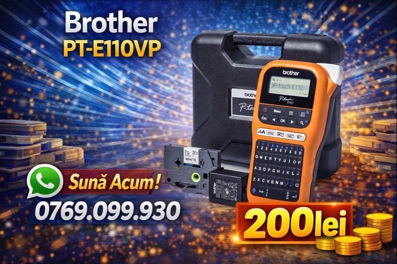 Imprimantă etichete pentru electricieni Brother Ptouch E110VP SIGILATA