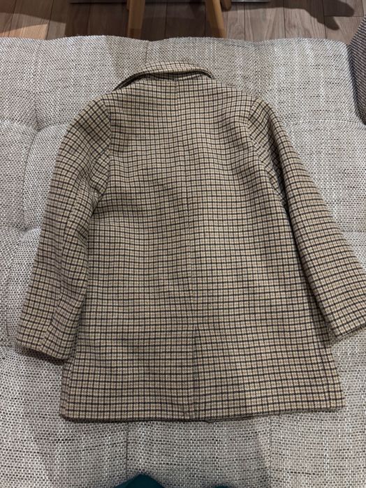 Пепитено вълнено палто на Zara за ръст 140см