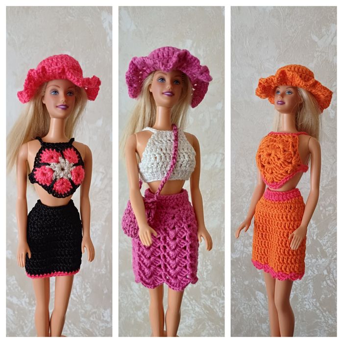 Плетени дрехи за кукла Барби 1966