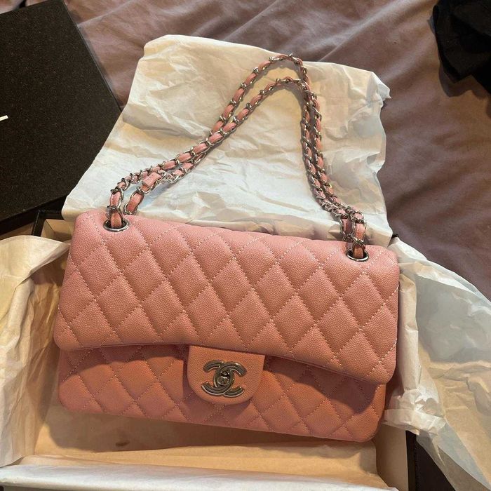 Geantă Chanel din Piele Roz, Poseta Chanel din Piele Caviar