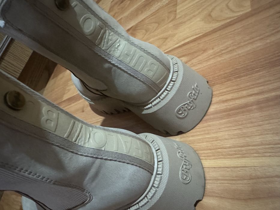 Buffalo cizme Aspen Chelsea culoarea bej, cu platformă, 1270119-BRN