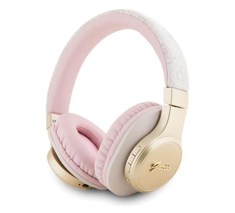 Casti Wireless Bluetooth On-Ear GUESS 4G Leather Script Logo Roz