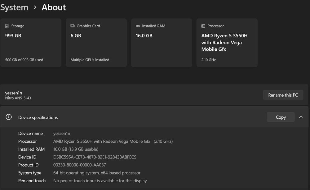Acer Nitro 5 Игровой ноутбук