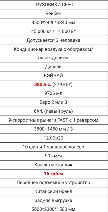 BeiBen Truck самосвал (срочна вариантга) 18 минг пробег