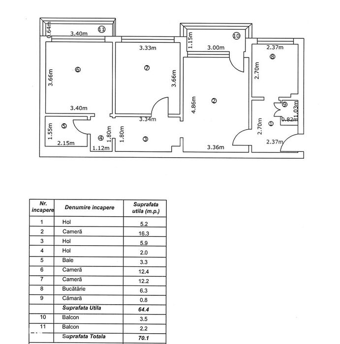 Ap. 3camere Micro 16, complex Siret, 70mp, liber