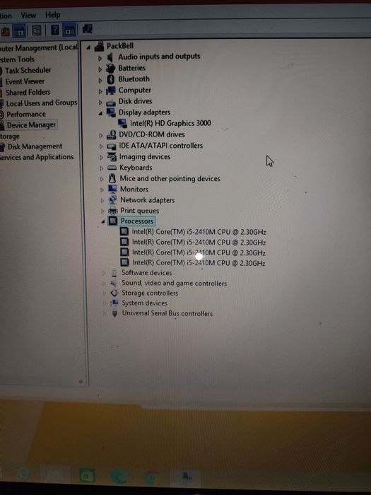 Laptop Packard Bell I5 display 17.3 inch