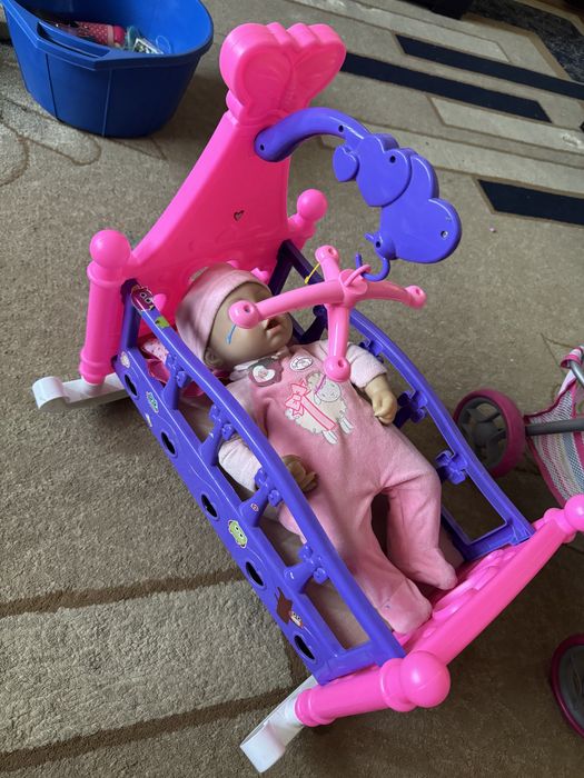 Коляска, кроватка для кукол, интерактивная кукла baby Annabelle