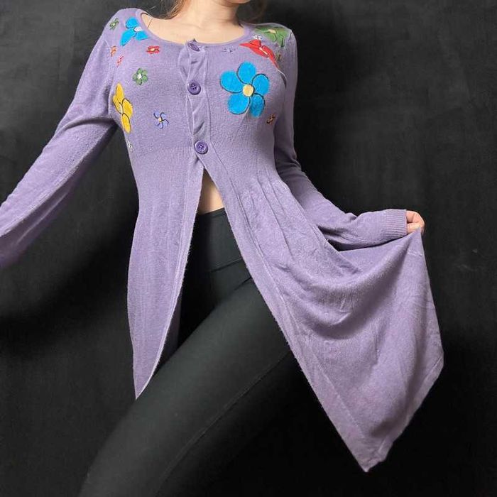 Cardigan lung mov- piesă unicat