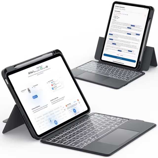 Husă iPad Air 11" cu Tastatură și Touchpad – QWERTZ – Gri – Nouă