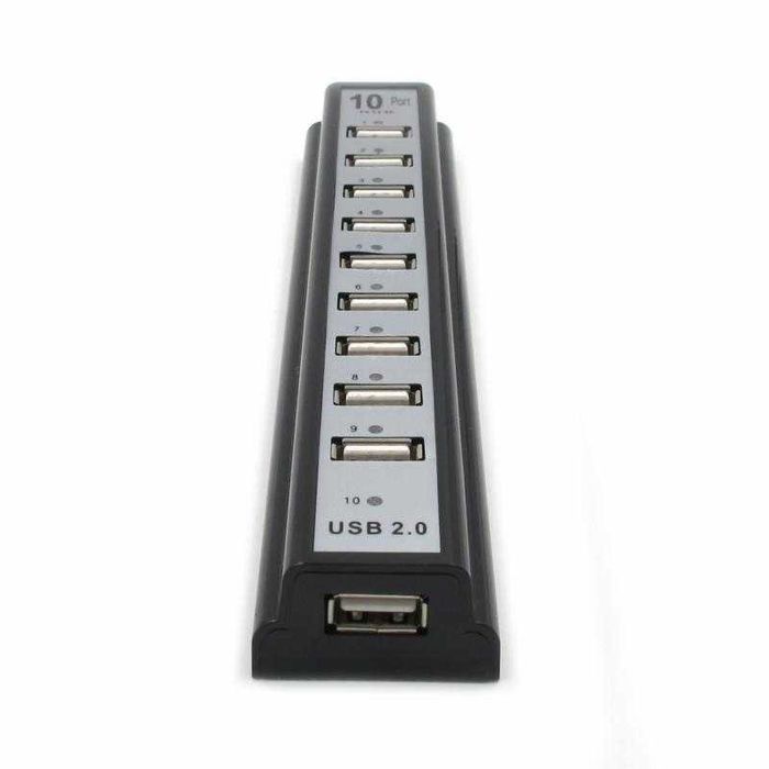 USB 2.0-разветвитель HT-106B, 10 портов, Белый
