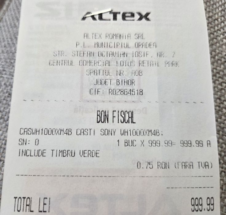 Casti Sony WH-1000XM4B negre, nefolosite, garantie Altex