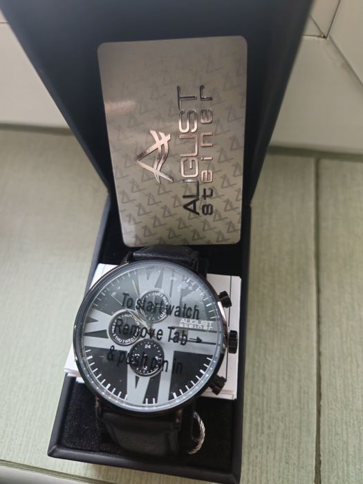 Мъжки часовник с кожена каишка August Steiner