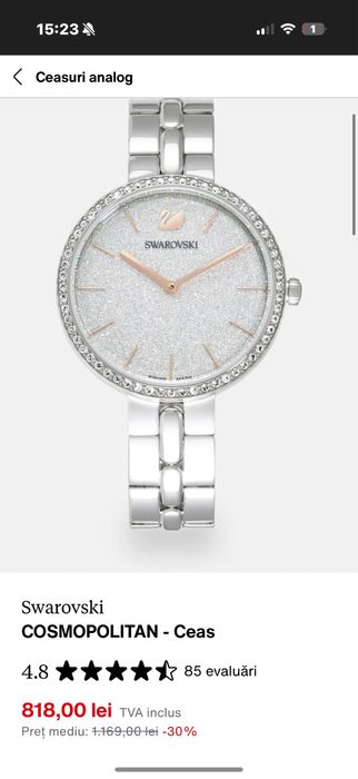 Vand ceas swarovski nou sigilat