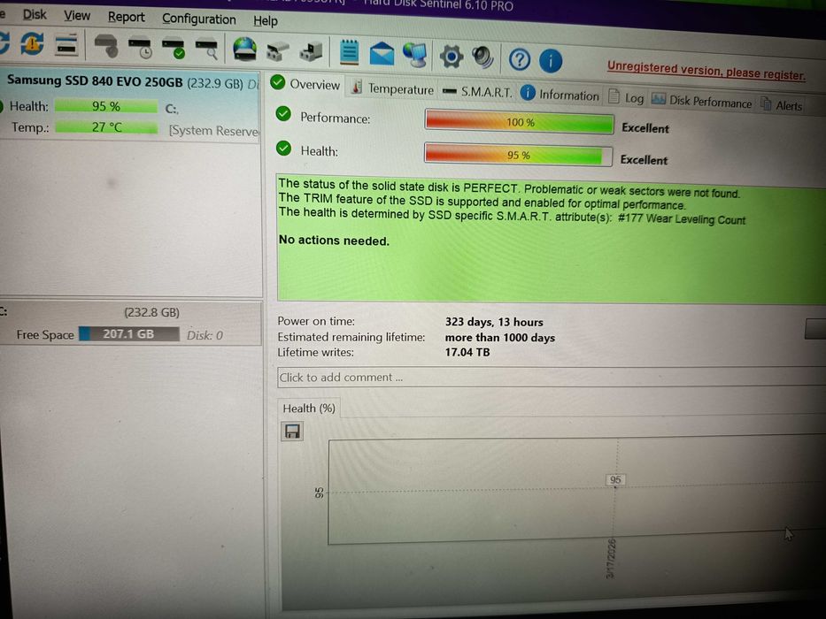 SSD Samsung Evo 840, de 250gb sata 3 + win 10 instalat pe el