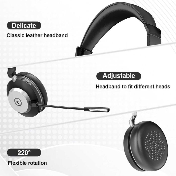 Безжични слушалки Wantek с микрофон - USB и Bluetooth