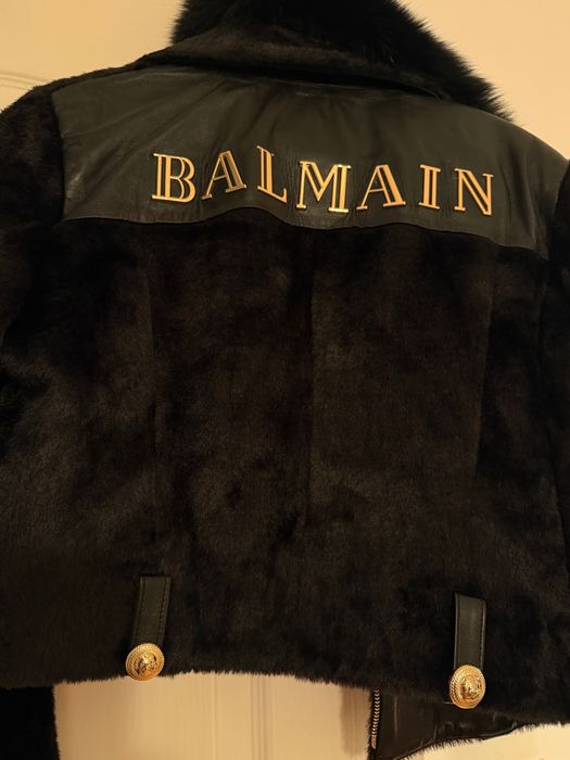 Кожено Яке/ естествен косъм Balmain