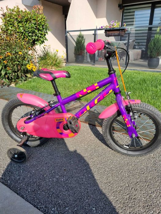 Bicicleta copii, roti 14" (marca Drug, model Rush 14), mov si roz